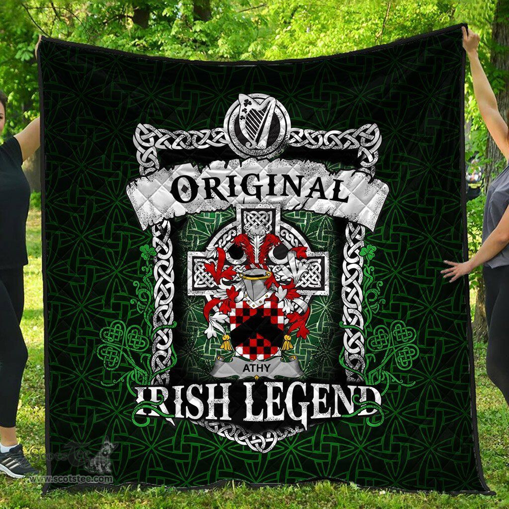 Irish Athy Coat of Arms Family Crest Ireland Quilt Original Irish Legend Quilt