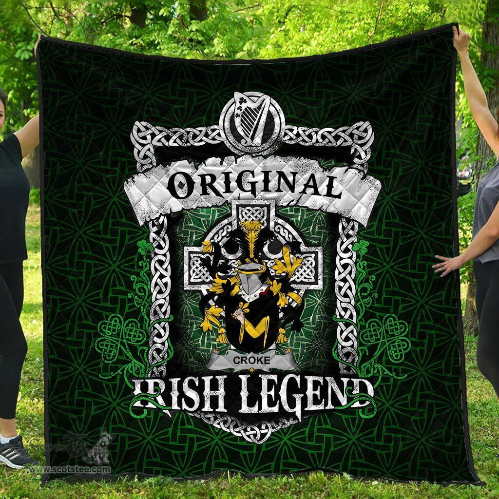 Irish Croke Coat of Arms Family Crest Ireland Quilt Original Irish Legend Quilt