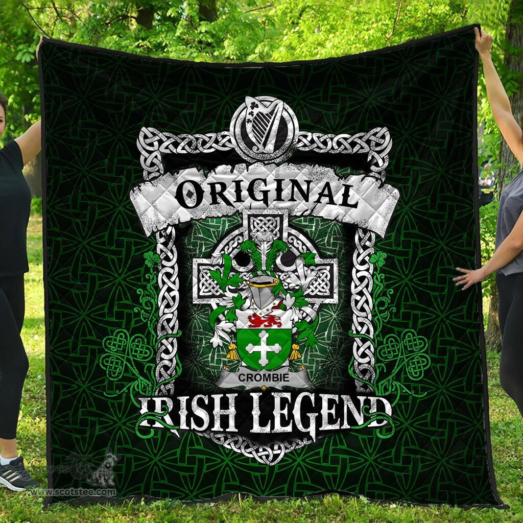 Irish Crombie Coat of Arms Family Crest Ireland Quilt Original Irish Legend Quilt