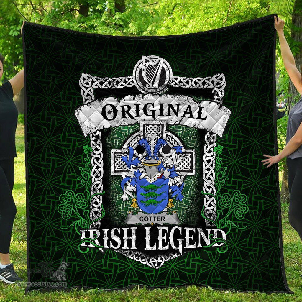 Irish Cotter or MacCotter Coat of Arms Family Crest Ireland Quilt Original Irish Legend Quilt