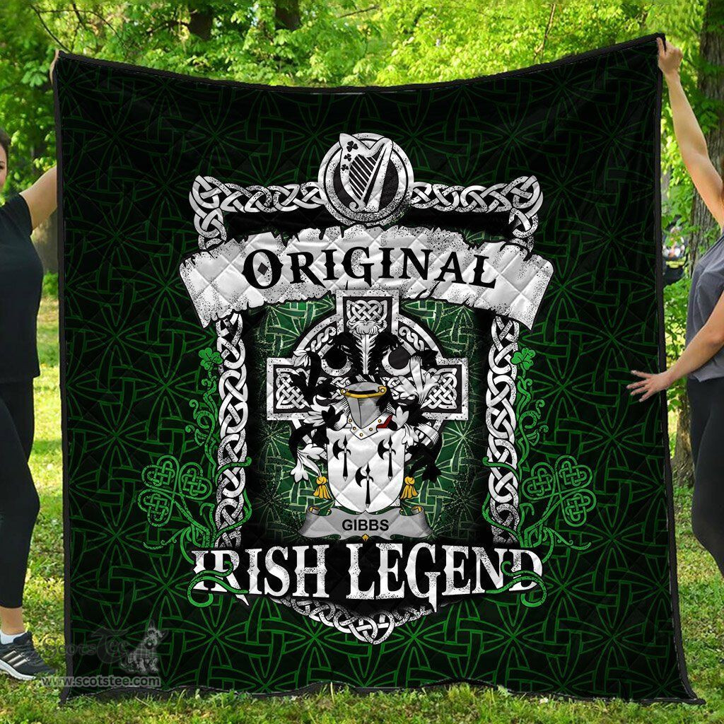 Irish Gibbs Coat of Arms Family Crest Ireland Quilt Original Irish Legend Quilt