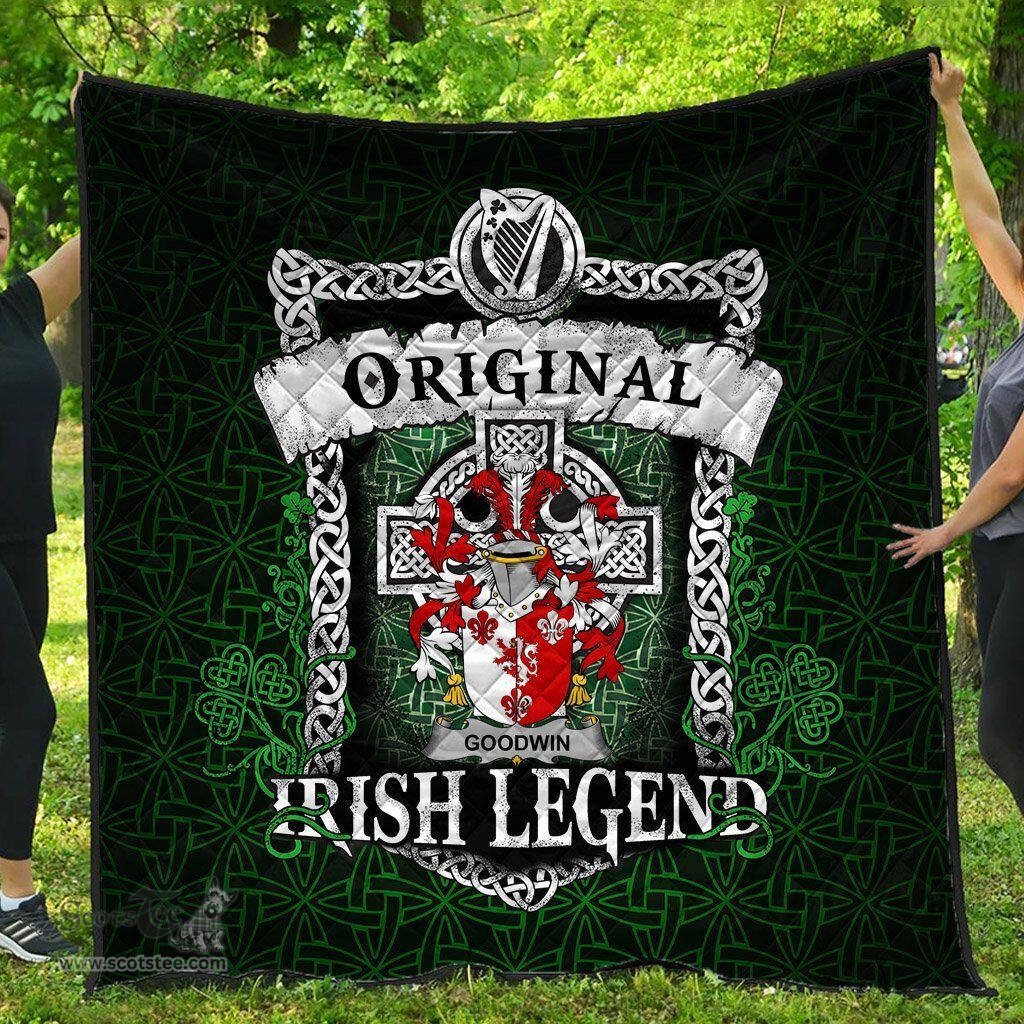 Irish Goodwin Coat of Arms Family Crest Ireland Quilt Original Irish Legend Quilt