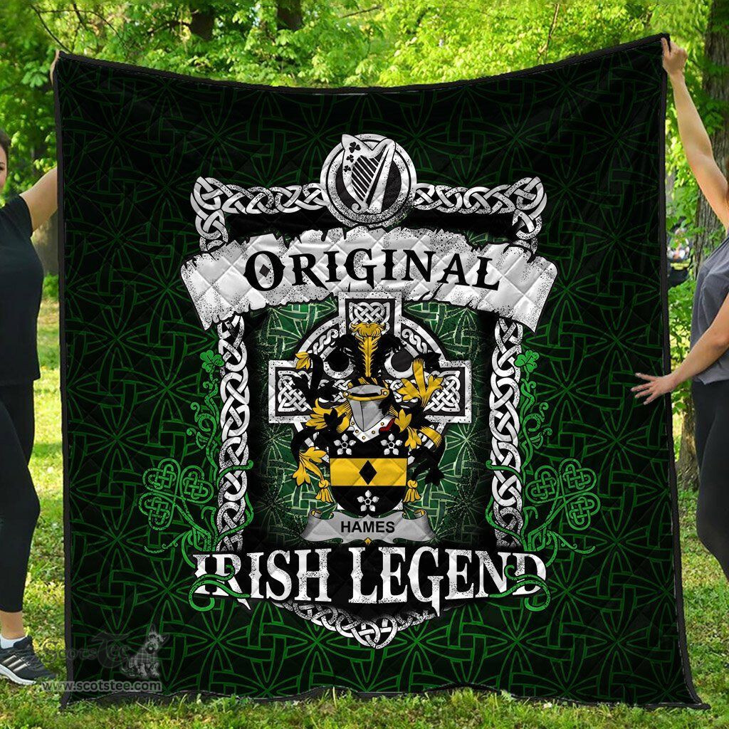 Irish Hames Coat of Arms Family Crest Ireland Quilt Original Irish Legend Quilt