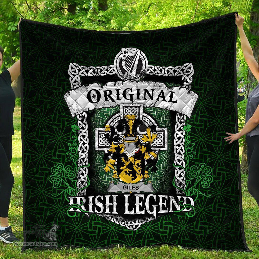 Irish Giles or Gyles Coat of Arms Family Crest Ireland Quilt Original Irish Legend Quilt