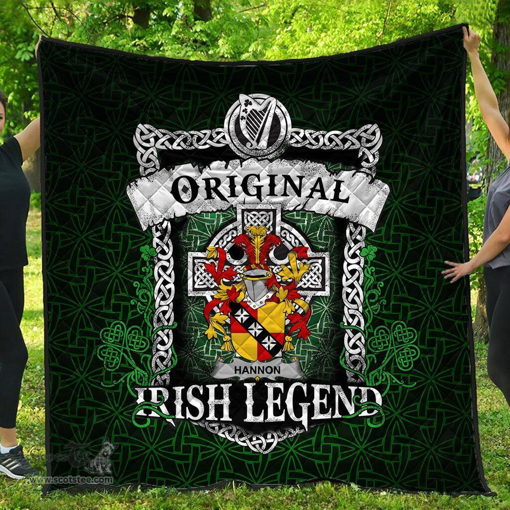 Irish Hannon or O'Hannon Coat of Arms Family Crest Ireland Quilt Original Irish Legend Quilt