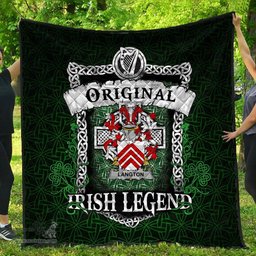 Irish Langton Coat of Arms Family Crest Ireland Quilt Original Irish Legend Quilt