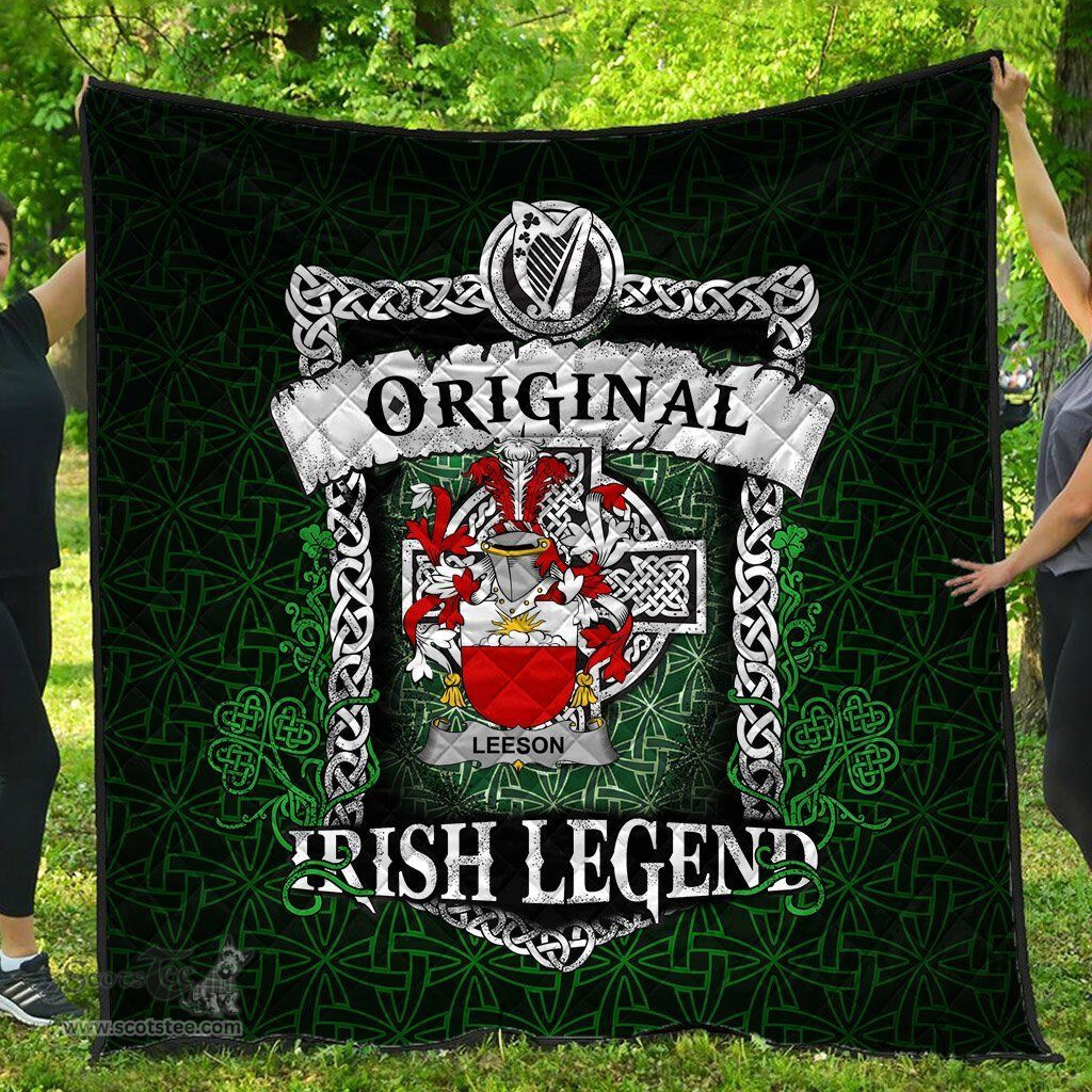 Irish Lees or McAleese Coat of Arms Family Crest Ireland Quilt Original Irish Legend Quilt