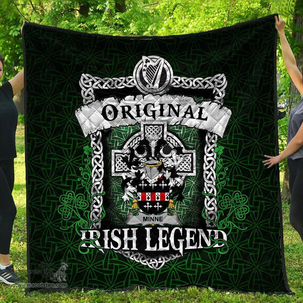 Irish Minne Coat of Arms Family Crest Ireland Quilt Original Irish Legend Quilt