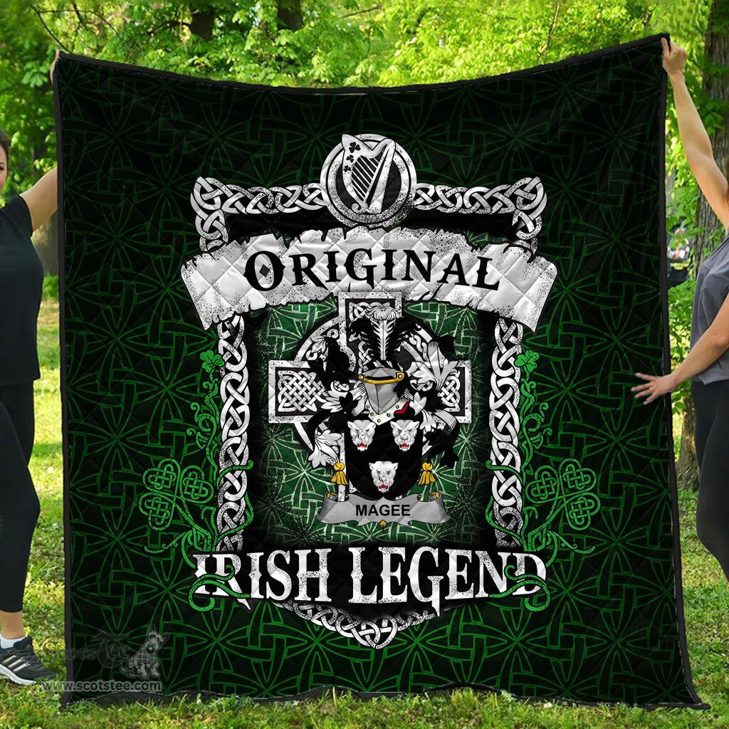 Irish Magee or McGee Coat of Arms Family Crest Ireland Quilt Original Irish Legend Quilt