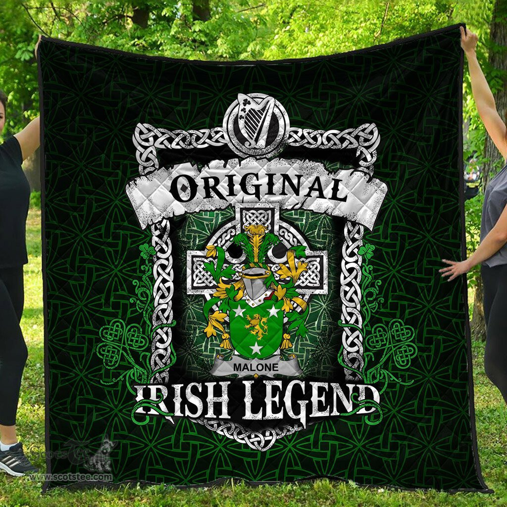 Irish Malone or O'Malone Coat of Arms Family Crest Ireland Quilt Original Irish Legend Quilt