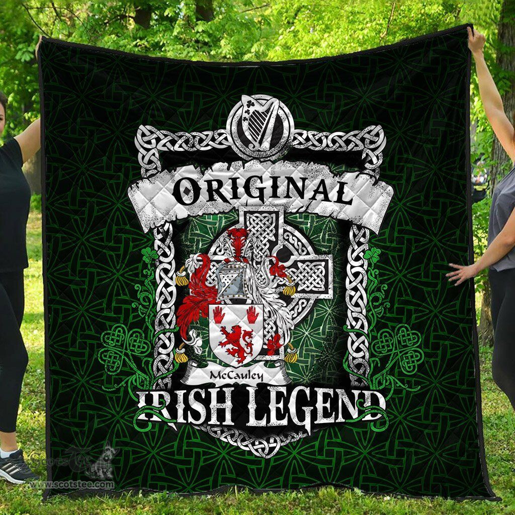 Irish McCauley Coat of Arms Family Crest Ireland Quilt Original Irish Legend Quilt
