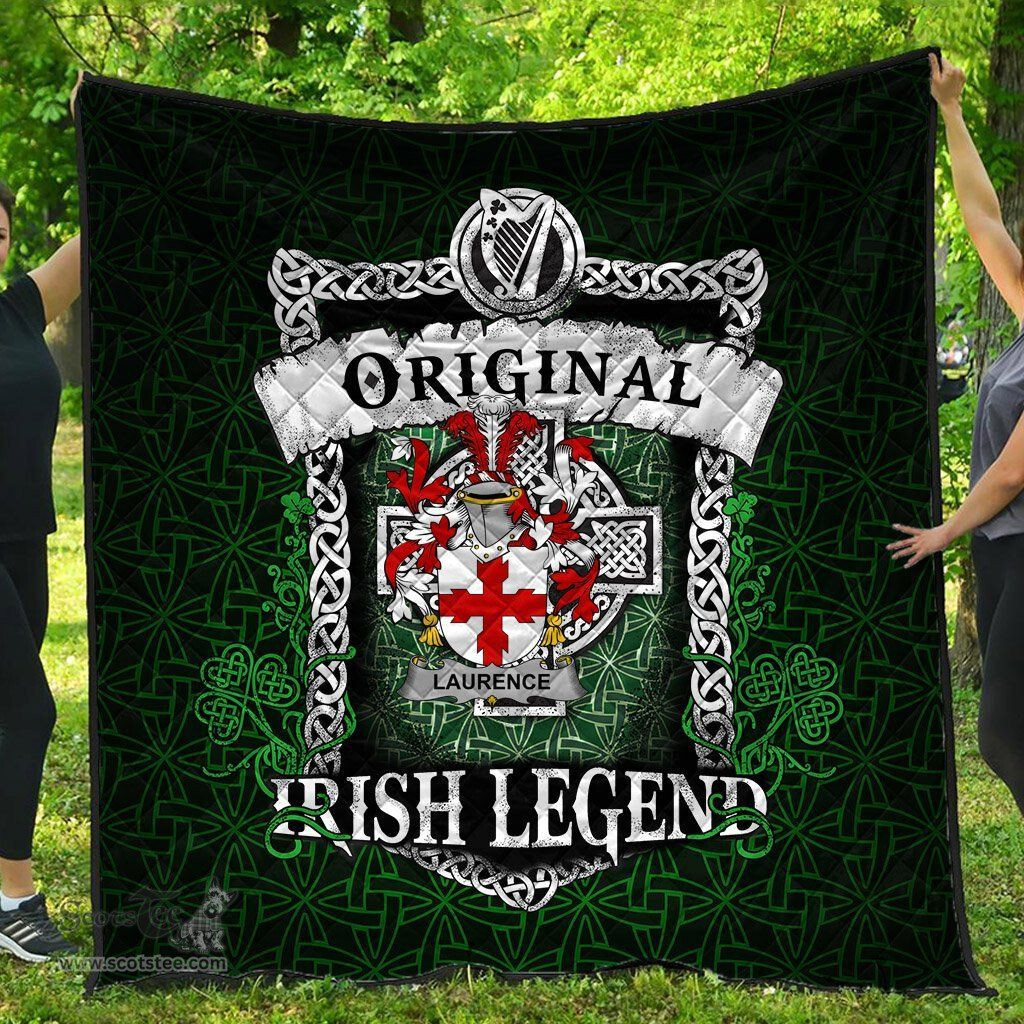 Irish Laurence Coat of Arms Family Crest Ireland Quilt Original Irish Legend Quilt