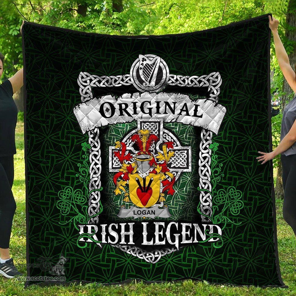 Irish Logan Coat of Arms Family Crest Ireland Quilt Original Irish Legend Quilt