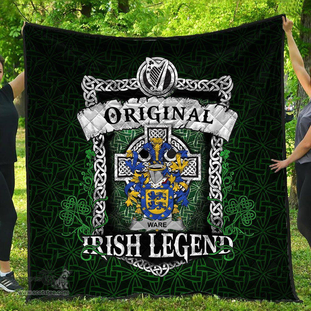 Irish Ware Coat of Arms Family Crest Ireland Quilt Original Irish Legend Quilt