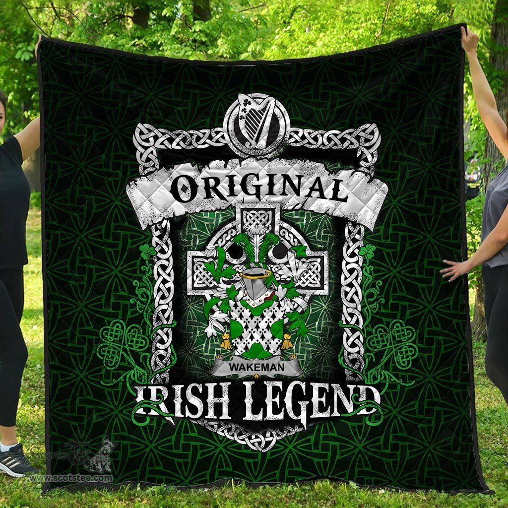 Irish Wakeman Coat of Arms Family Crest Ireland Quilt Original Irish Legend Quilt