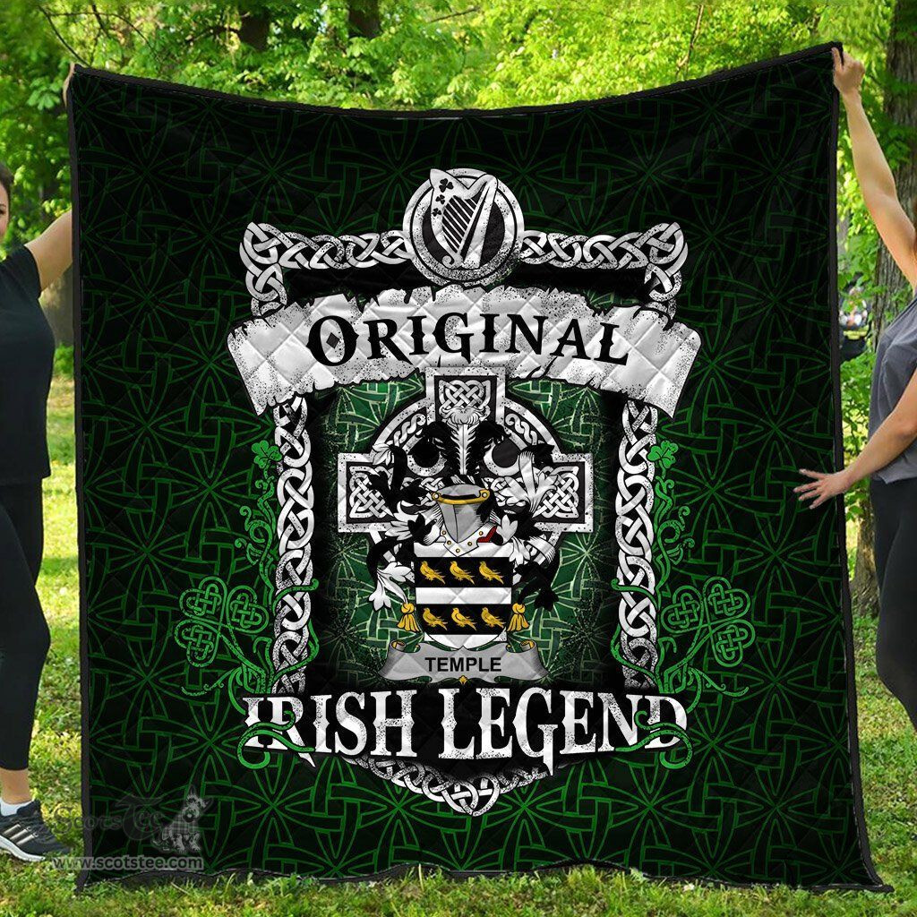 Irish Temple Coat of Arms Family Crest Ireland Quilt Original Irish Legend Quilt