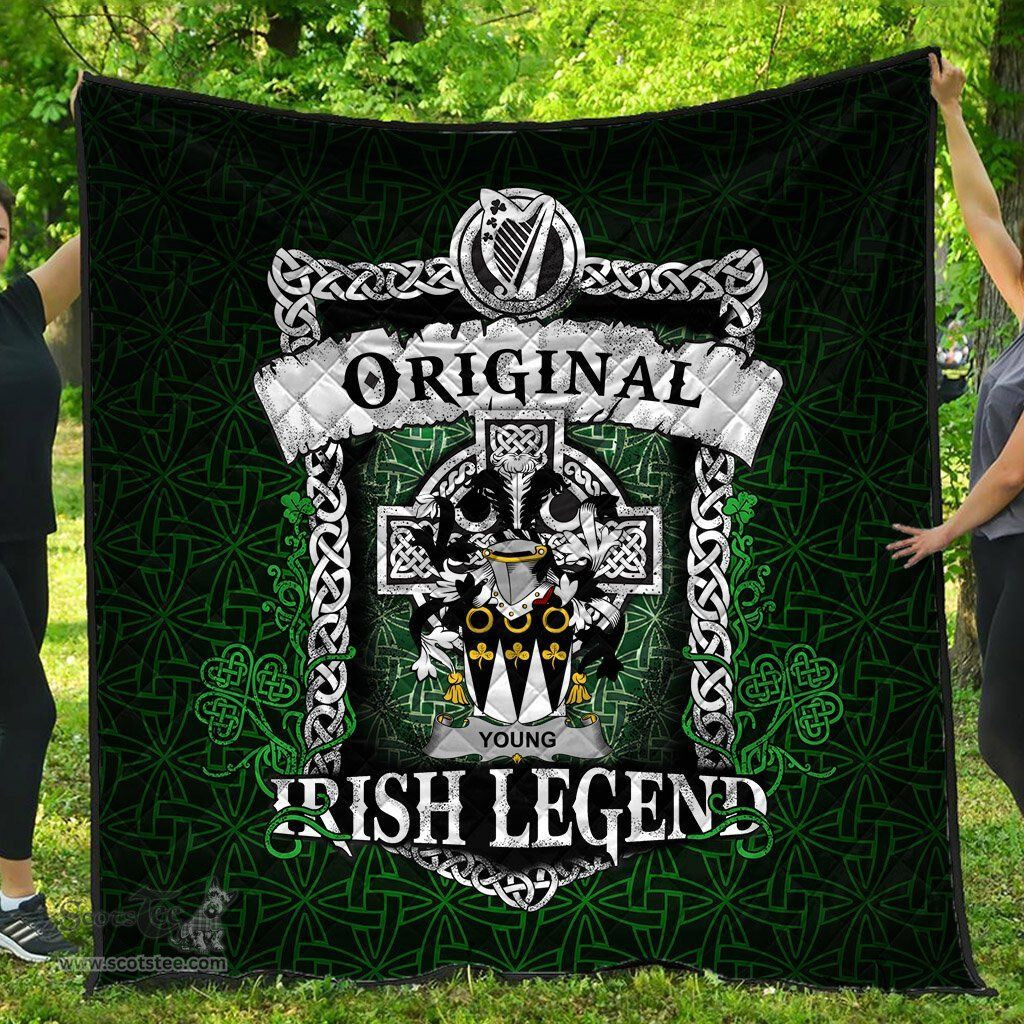 Irish Young Coat of Arms Family Crest Ireland Quilt Original Irish Legend Quilt