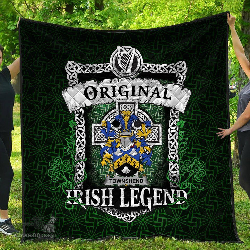 Irish Townshend or Townsend Coat of Arms Family Crest Ireland Quilt Original Irish Legend Quilt