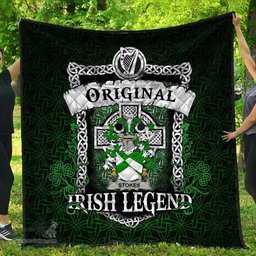 Irish Stokes Coat of Arms Family Crest Ireland Quilt Original Irish Legend Quilt