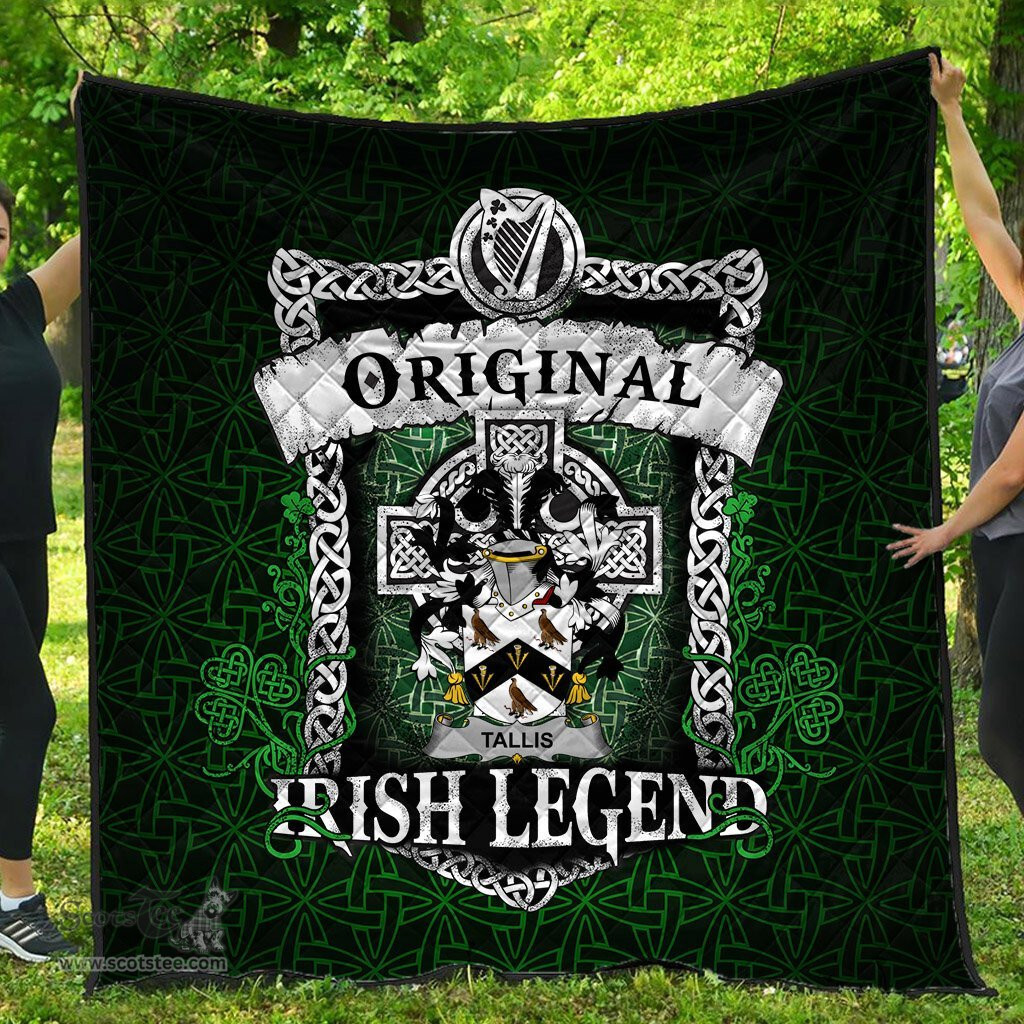 Irish Tallis Coat of Arms Family Crest Ireland Quilt Original Irish Legend Quilt