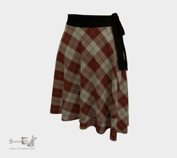 Scottish Cunningham Burgundy Dancers Clan Tartan Classic Wrap Skirt