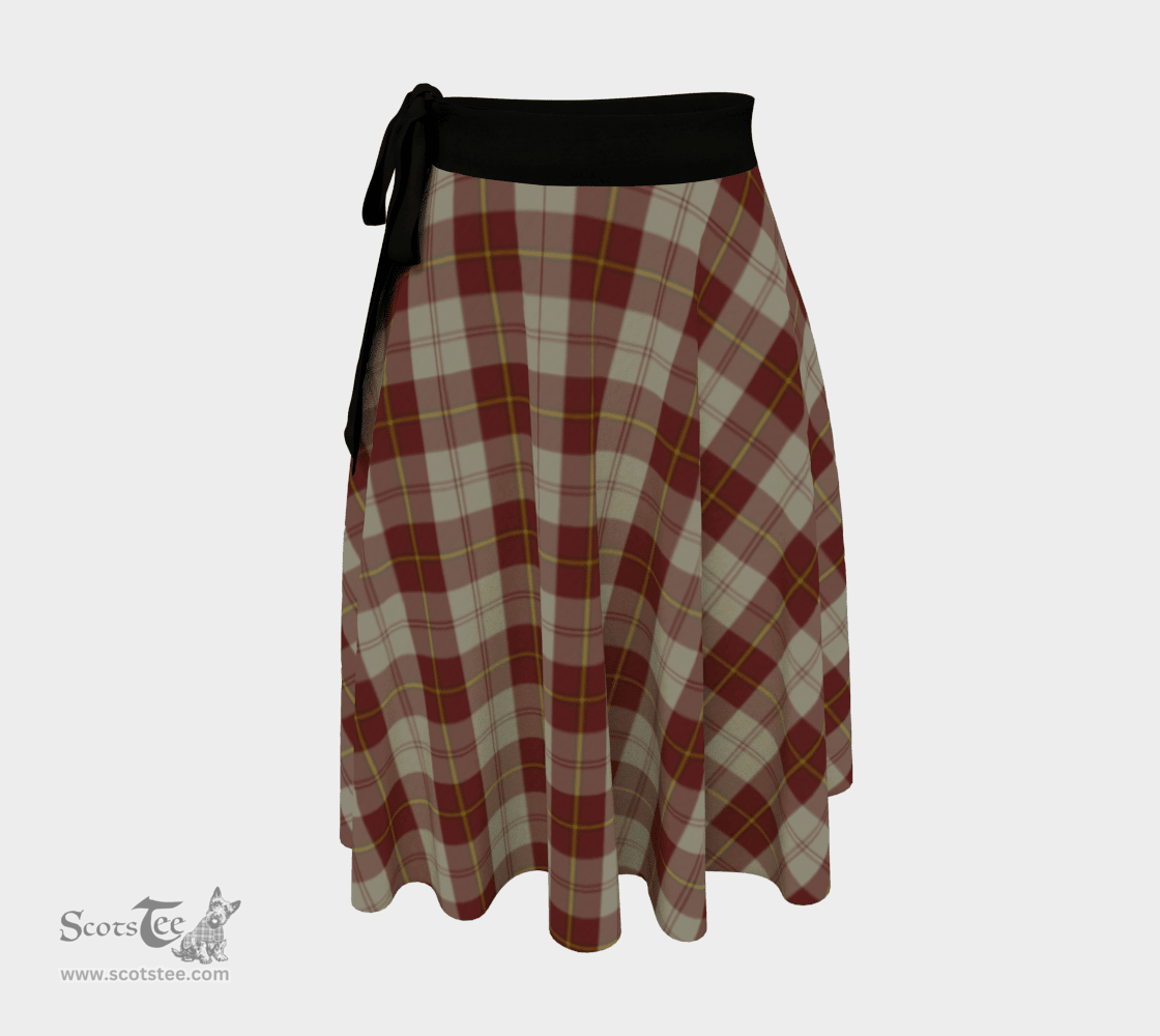 Scottish Cunningham Burgundy Dancers Clan Tartan Classic Wrap Skirt