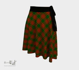 Scottish Menzies Green Modern Clan Tartan Classic Wrap Skirt