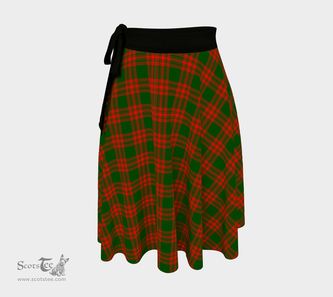 Scottish Menzies Green Modern Clan Tartan Classic Wrap Skirt