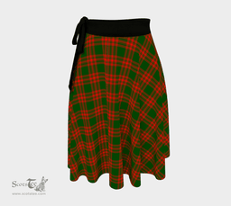 Scottish Menzies Green Modern Clan Tartan Classic Wrap Skirt