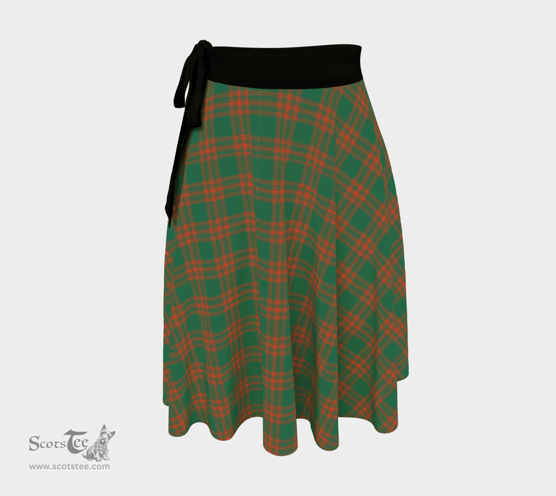 Scottish Menzies Green Ancient Clan Tartan Classic Wrap Skirt