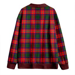 Scottish Belshes Clan Crest Tartan V neck Knitted Fleece Cardigans