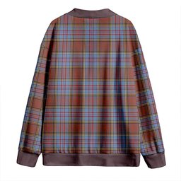 Scottish Anderson Weathered Clan Crest Tartan V neck Knitted Fleece Cardigans