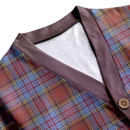 Scottish Anderson Weathered Clan Crest Tartan V neck Knitted Fleece Cardigans
