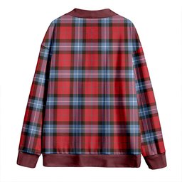 Scottish Baillie of Polkemmet Red Clan Crest Tartan V neck Knitted Fleece Cardigans