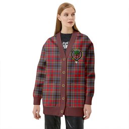 Scottish Anderson of Ardbrake Clan Crest Tartan V neck Knitted Fleece Cardigans