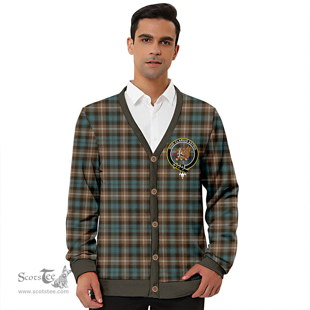 Scottish Baillie of Polkemmet Weathered Clan Crest Tartan V neck Knitted Fleece Cardigans