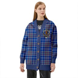 Scottish Alexander of Menstry Ancient Clan Crest Tartan V neck Knitted Fleece Cardigans