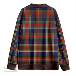 Scottish Beaton Modern Clan Crest Tartan V neck Knitted Fleece Cardigans