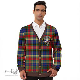 Scottish Beaton Modern Clan Crest Tartan V neck Knitted Fleece Cardigans