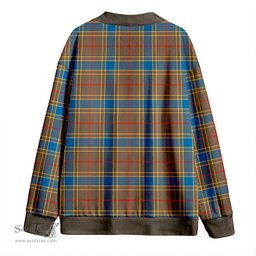 Scottish Balfour Ancient Clan Crest Tartan V neck Knitted Fleece Cardigans