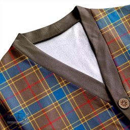 Scottish Balfour Ancient Clan Crest Tartan V neck Knitted Fleece Cardigans