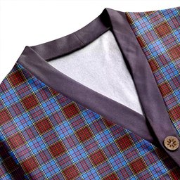Scottish Anderson Modern Clan Crest Tartan V neck Knitted Fleece Cardigans