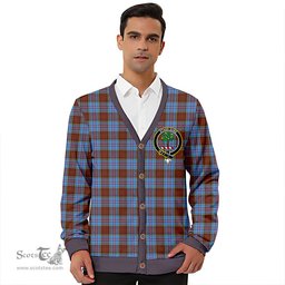 Scottish Anderson Modern Clan Crest Tartan V neck Knitted Fleece Cardigans