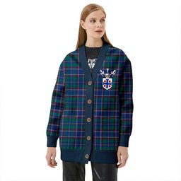 Scottish Belfrage (Belfarge) Modern Clan Crest Tartan V neck Knitted Fleece Cardigans