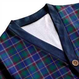 Scottish Belfrage (Belfarge) Modern Clan Crest Tartan V neck Knitted Fleece Cardigans