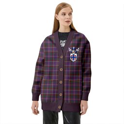 Scottish Belfrage (Belfarge) Weathered Clan Crest Tartan V neck Knitted Fleece Cardigans