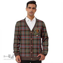 Scottish Alexander Hunting Weathered Clan Crest Tartan V neck Knitted Fleece Cardigans