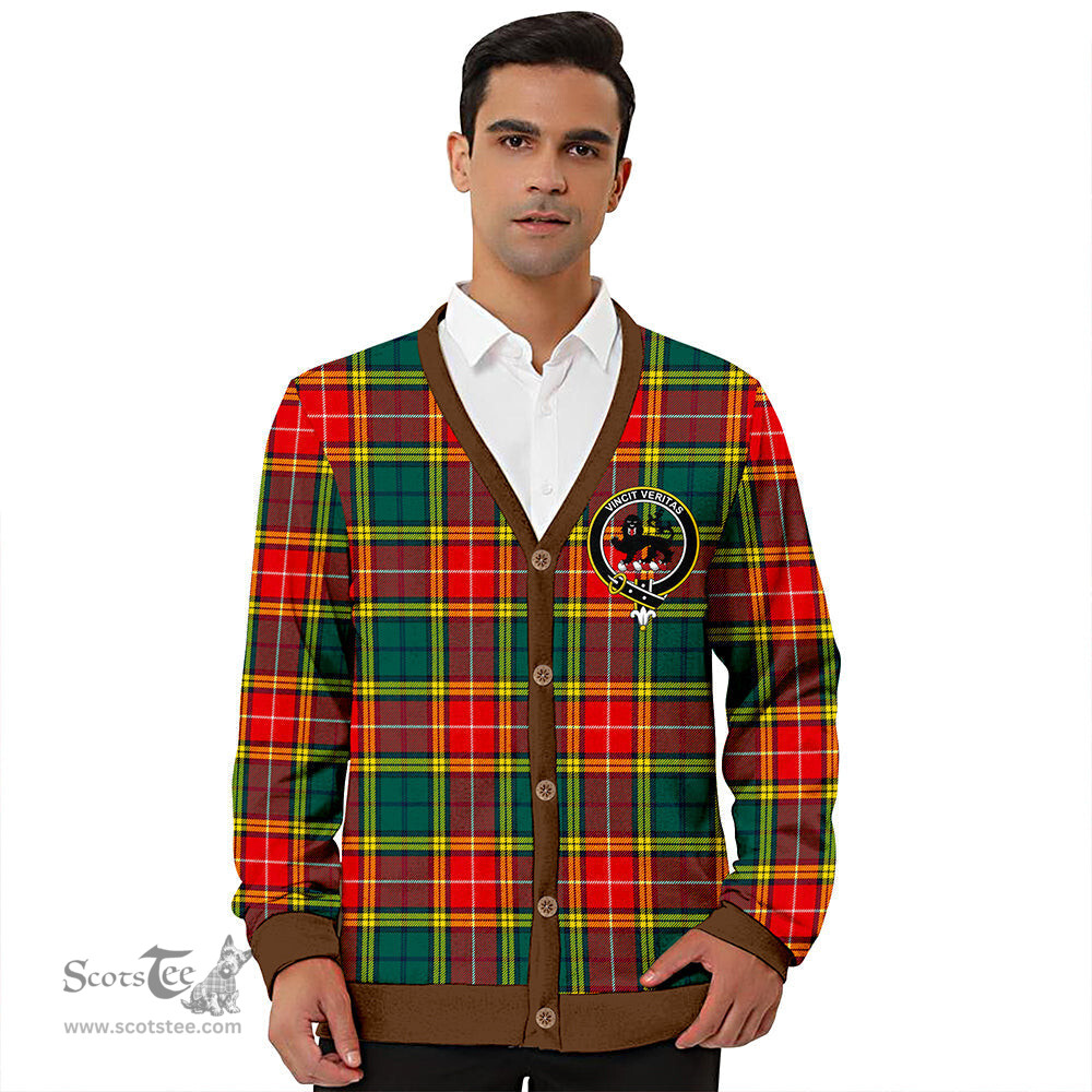 Scottish Baxter of Balgavies Modern Clan Crest Tartan V neck Knitted Fleece Cardigans
