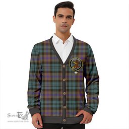 Scottish Baird (Baines) Weathered Clan Crest Tartan V neck Knitted Fleece Cardigans