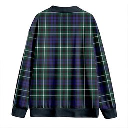 Scottish Allardice Clan Crest Tartan V neck Knitted Fleece Cardigans